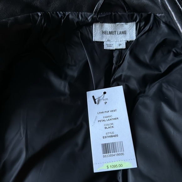 Helmut Lang women’s Black Oversized Leather Dawn Puffer Jacket/Vest Size P/S NWT - Picture 10 of 12